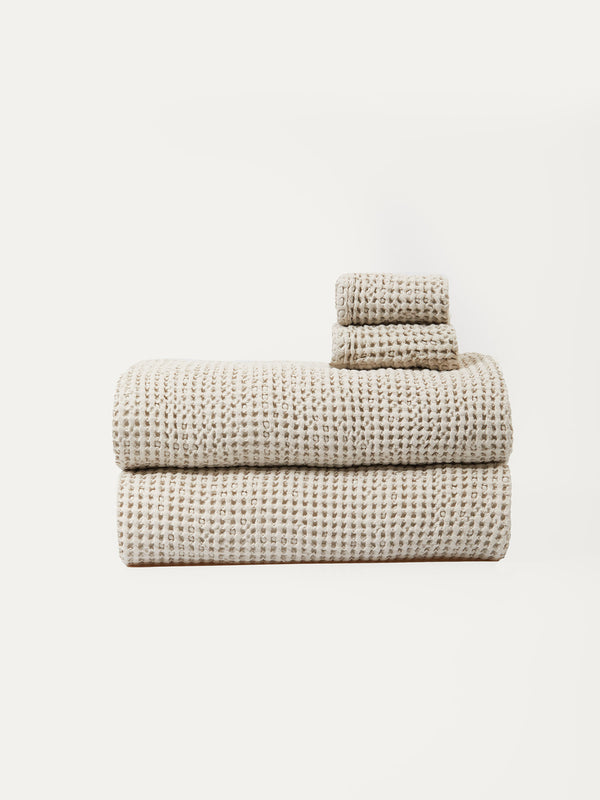 WAFFLE-TEXTURE COTTON TOWEL - Oil